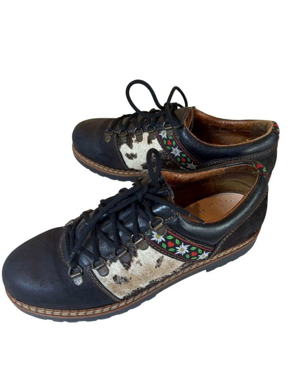 Vintage  Boots Germany  Josef Seibel Leather Folk Trim Cowhide EU 41